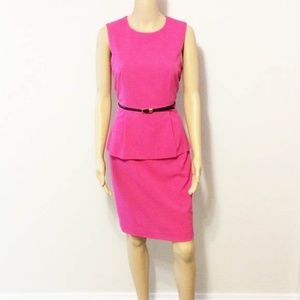 Calvin Klein Pink Peplum Dress Sleeveless 10P